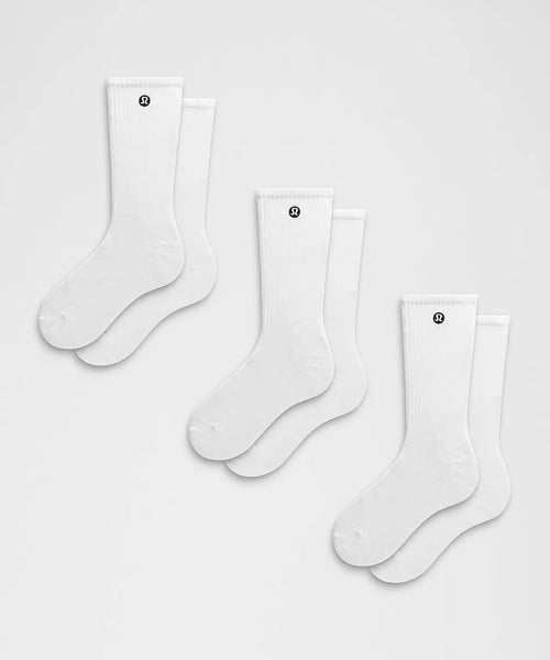 Unisex Daily Essential Crew Socks 3 Pack - White